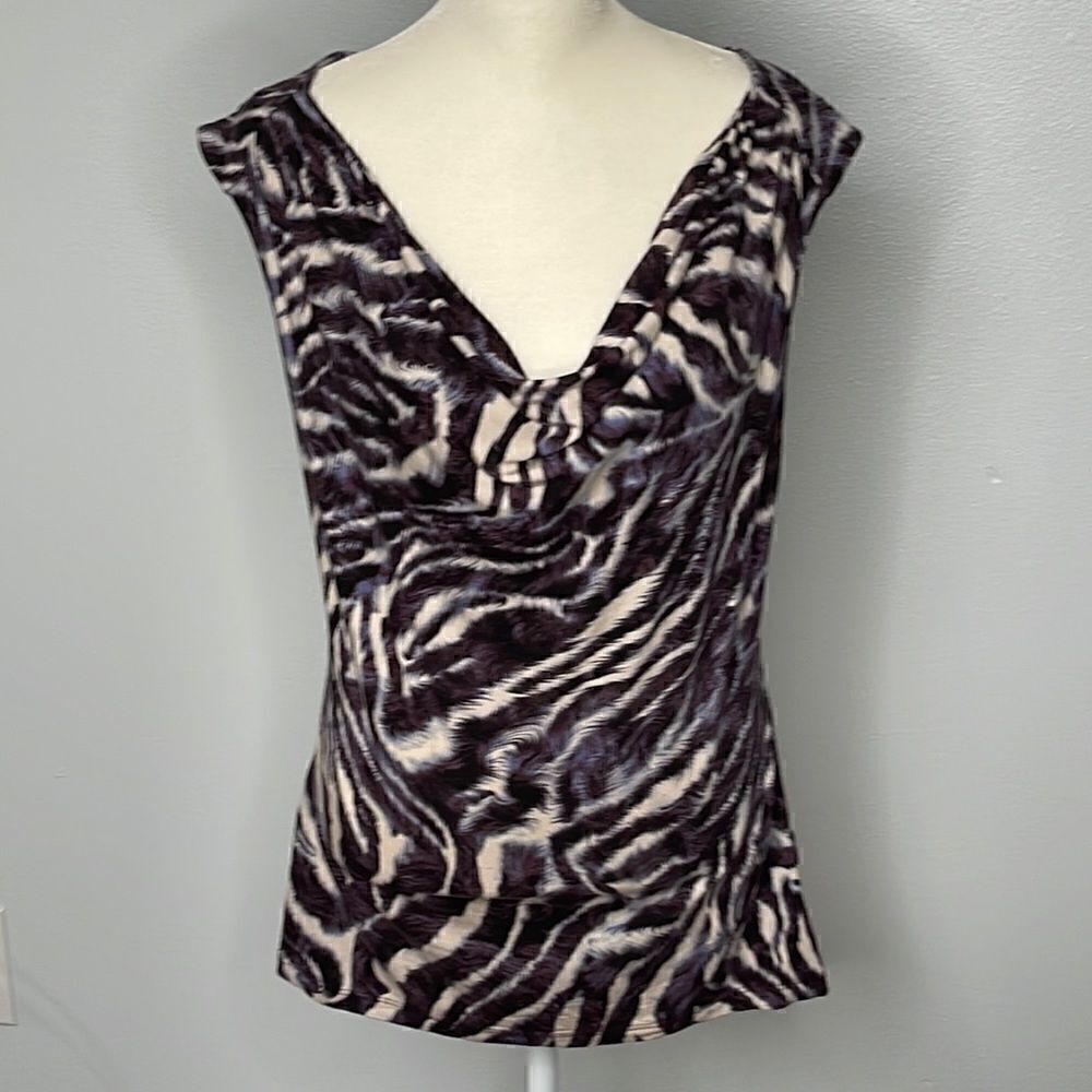 Velvet zebra tank.  Rayon/spandex. Size Medium.